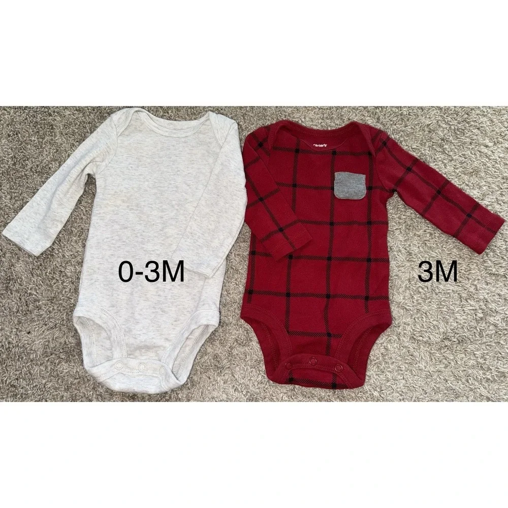 Lot Of 15 Carter's Oneees (5)NB & (8)3M Short‎ Sleeve, (1)0-3 (1)3M Long